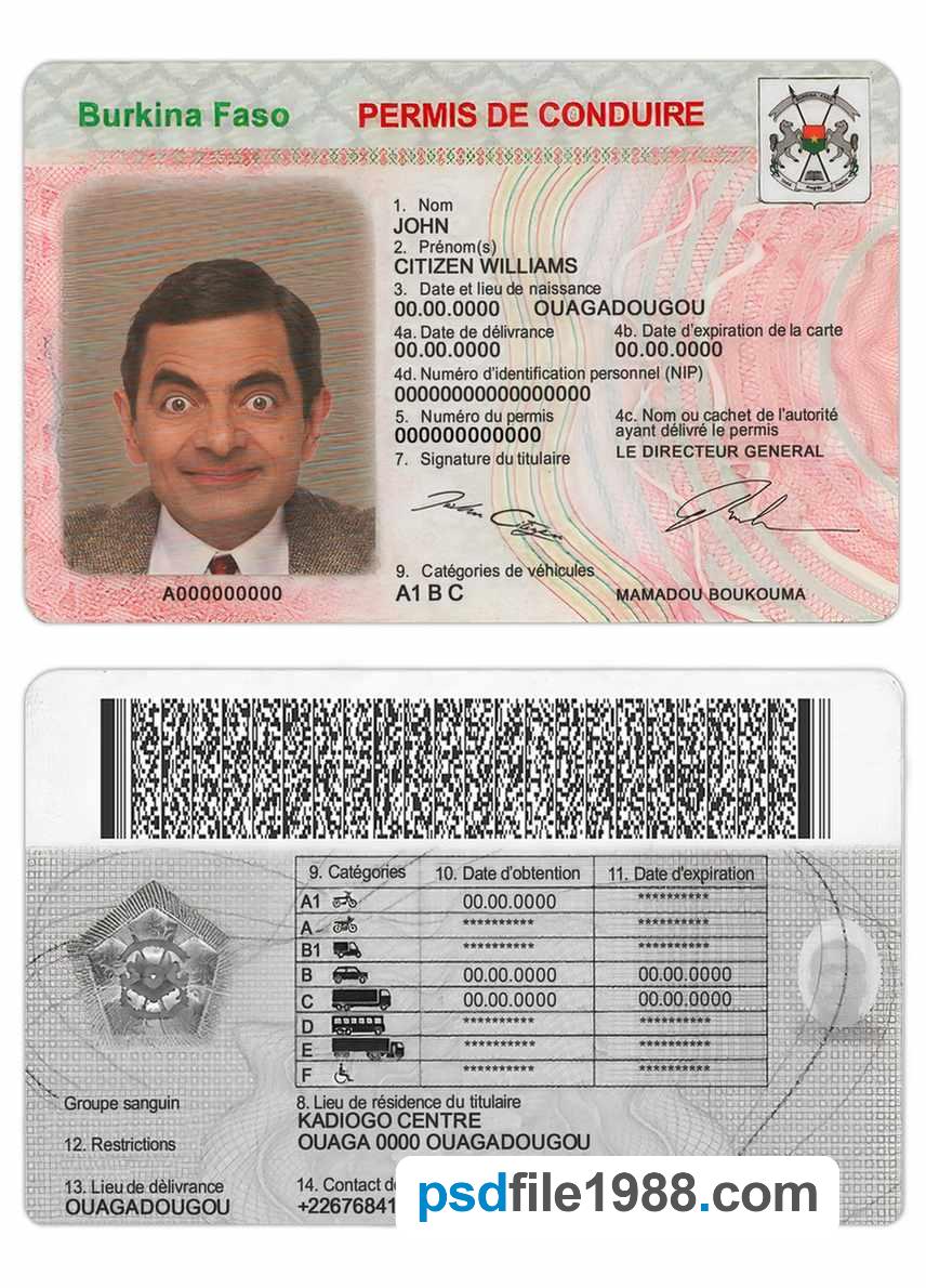 Burkina Faso Driving License